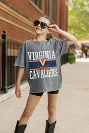 VIRGINIA CAVALIERS ON THE BALL KIDS MINI RHINESTONE OVERSIZED TEE