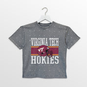 VIRGINIA TECH HOKIES ON THE BALL KIDS MINI RHINESTONE OVERSIZED TEE
