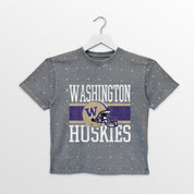 WASHINGTON HUSKIES ON THE BALL KIDS MINI RHINESTONE OVERSIZED TEE