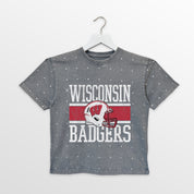 WISCONSIN BADGERS On The Ball Kid's Mini Rhinestone Tee