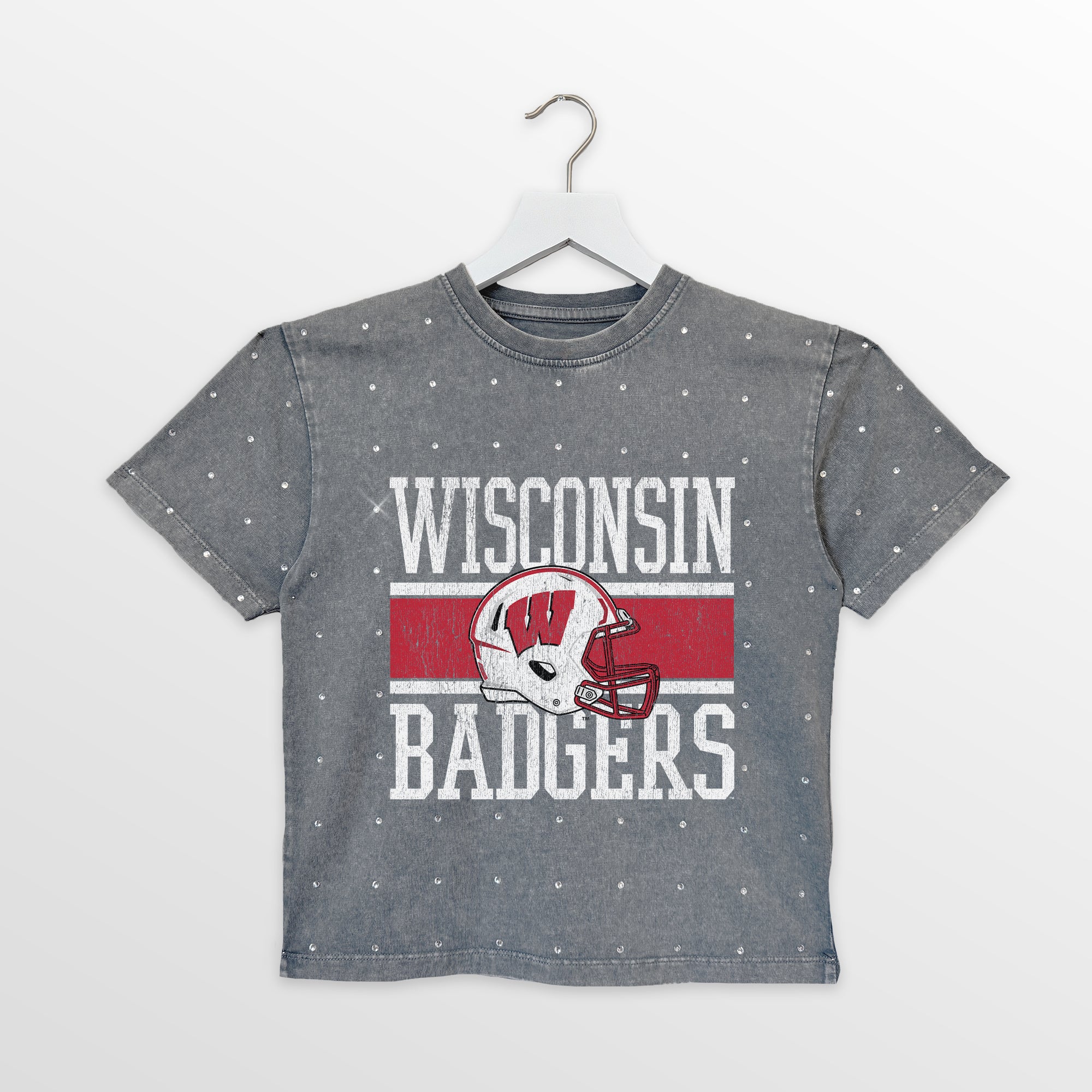 WISCONSIN BADGERS On The Ball Kid's Mini Rhinestone Tee