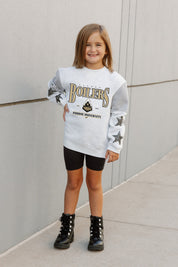 PURDUE BOILERMAKERS DYNAMIC KIDS CREWNECK FLEECE WITH JERSEY MESH CONTRAST SHOULDER SWEATSHIRT