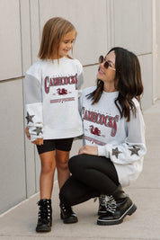 SOUTH CAROLINA GAMECOCKS DYNAMIC KIDS CREWNECK FLEECE WITH JERSEY MESH CONTRAST SHOULDER SWEATSHIRT