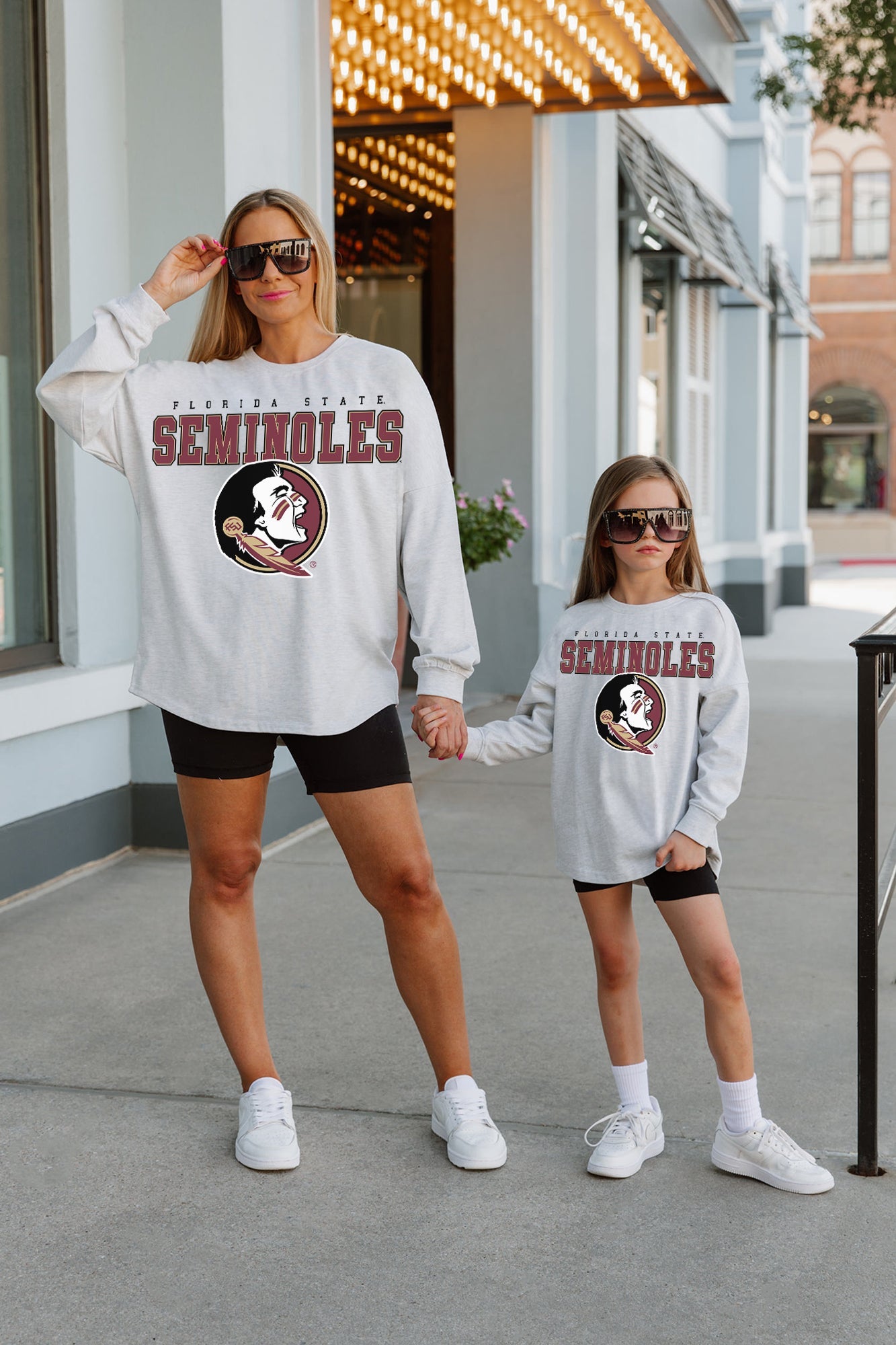 FLORIDA STATE SEMINOLES BIG GOALS KIDS DROP SHOULDER LONG SLEEVE TEE WITH RIBBED NECKLINE AND CUFFS