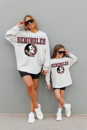 FLORIDA STATE SEMINOLES BIG GOALS KIDS DROP SHOULDER LONG SLEEVE TEE WITH RIBBED NECKLINE AND CUFFS
