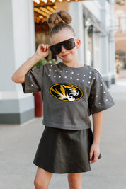 MISSOURI TIGERS Making Moves Kid's Rhinestone Crop Tee