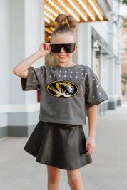MISSOURI TIGERS Making Moves Kid's Rhinestone Crop Tee