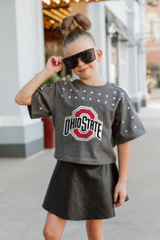 OHIO STATE BUCKEYES Making Moves Kid's Rhinestone Crop Tee