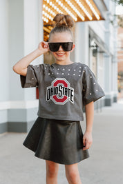 OHIO STATE BUCKEYES Making Moves Kid's Rhinestone Crop Tee
