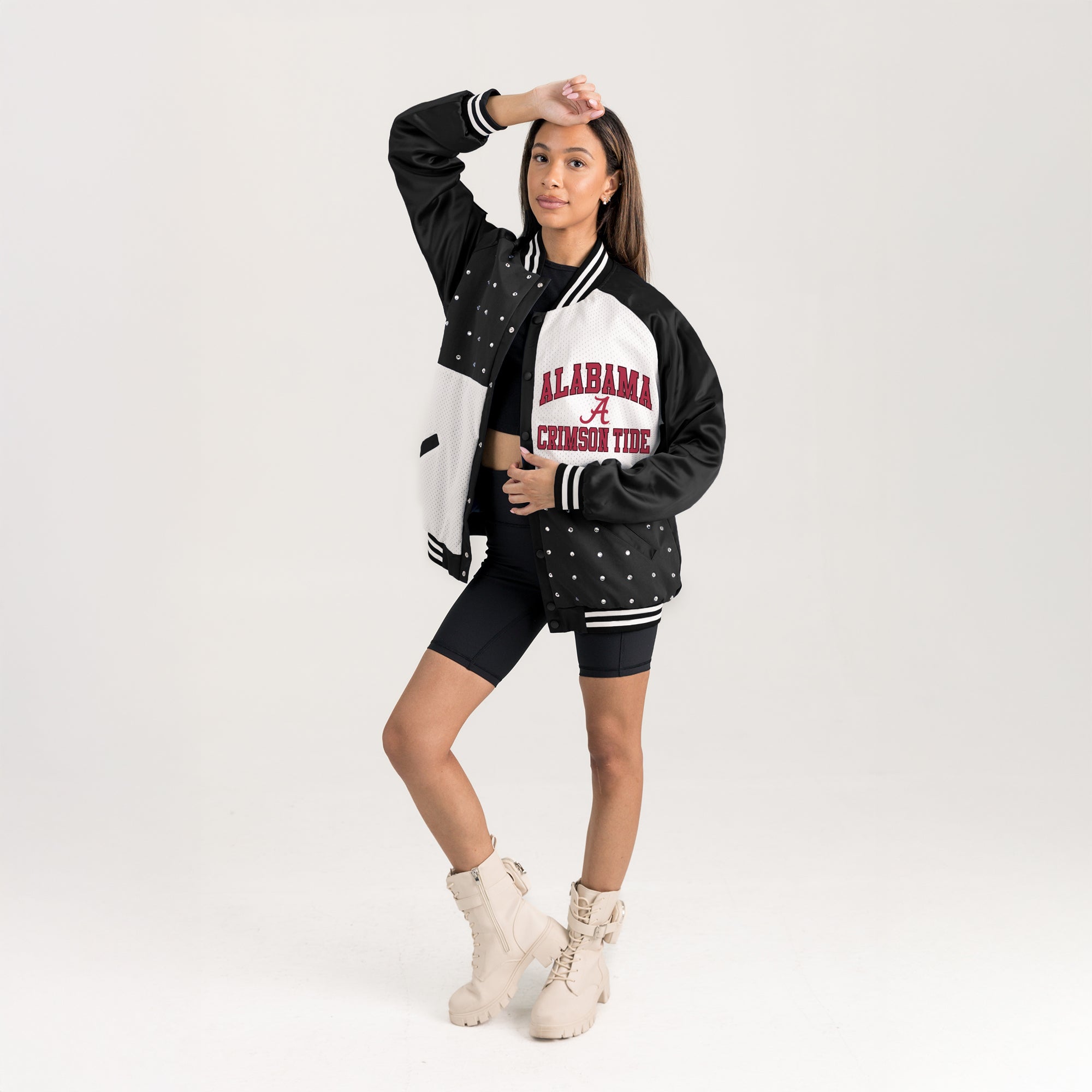 ALABAMA CRIMSON TIDE REFINED RIVALRY THROWBACK VARSITY BOMBER JACKET