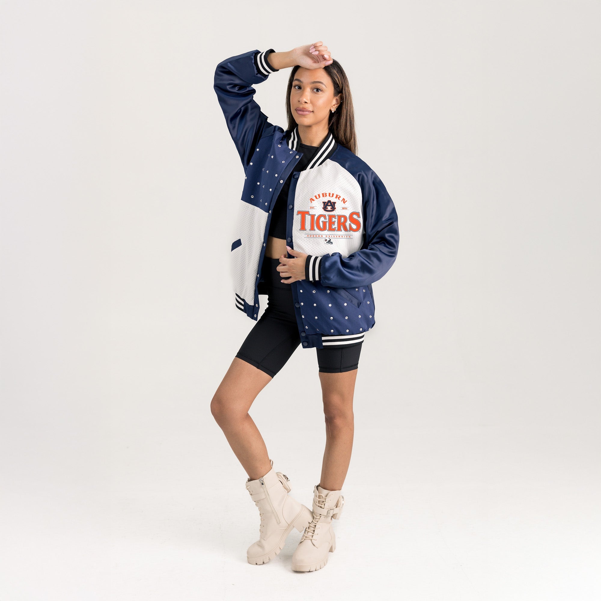 AUBURN TIGERS INNER DRIVE THROWBACK VARSITY BOMBER JACKET