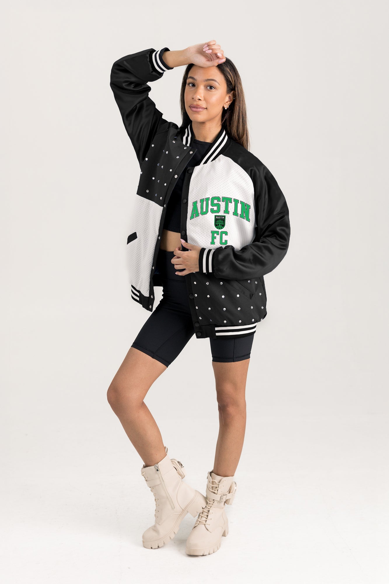 AUSTIN FC REFINED RIVALRY THROWBACK VARSITY BOMBER JACKET