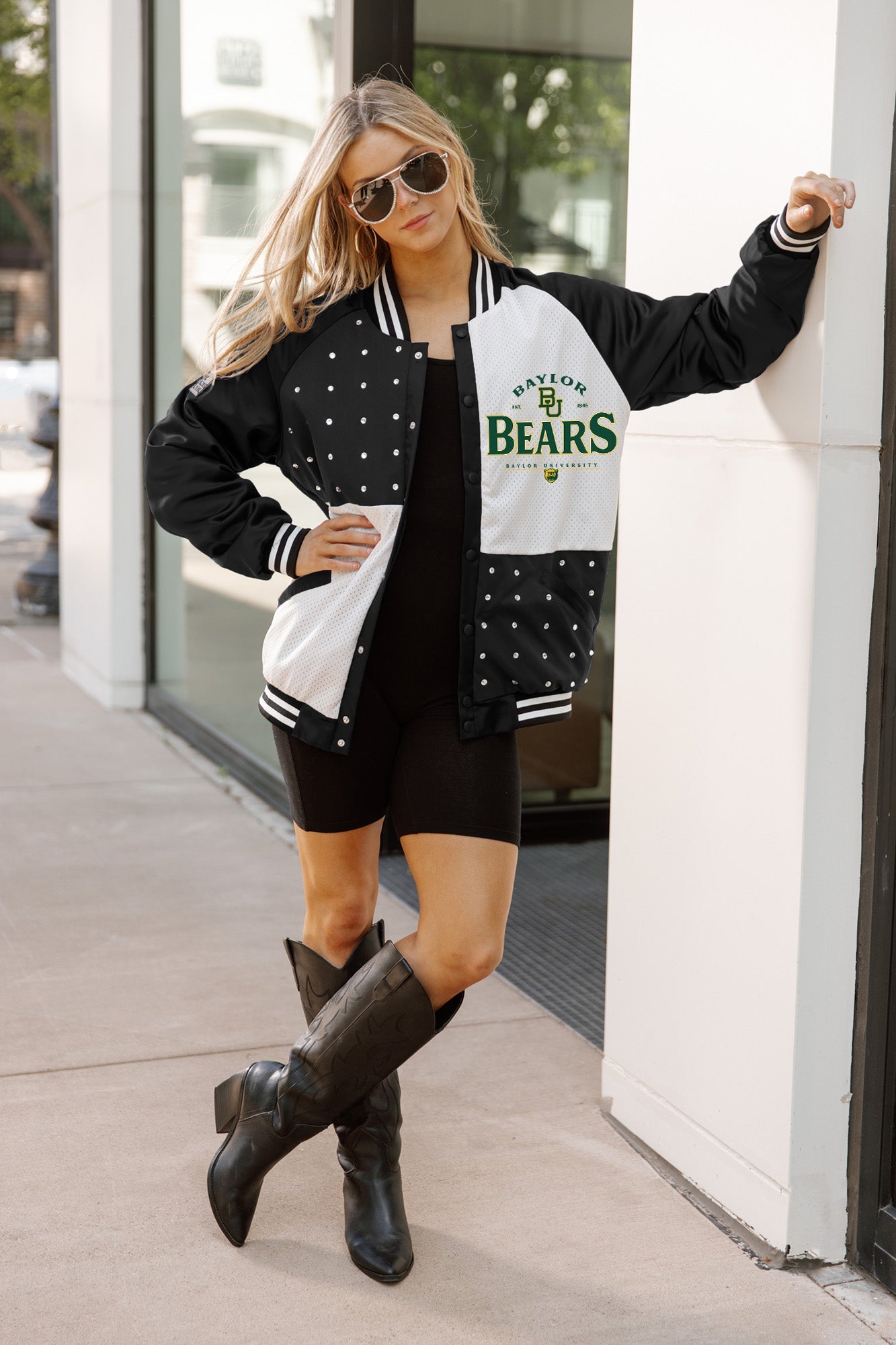 BAYLOR BEARS INNER DRIVE THROWBACK VARSITY BOMBER JACKET