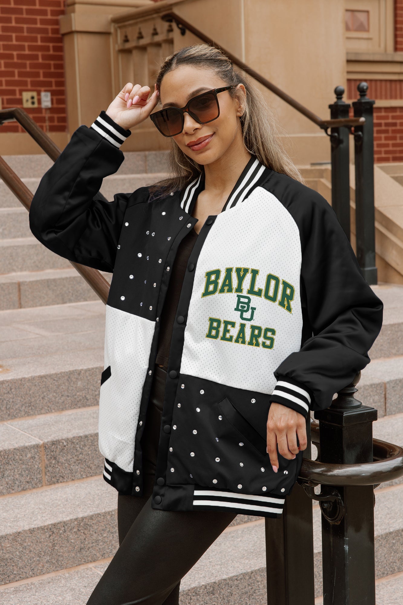 BAYLOR BEARS REFINED RIVALRY THROWBACK VARSITY BOMBER JACKET