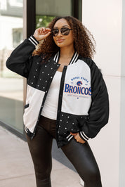 BOISE STATE BRONCOS INNER DRIVE THROWBACK VARSITY BOMBER JACKET