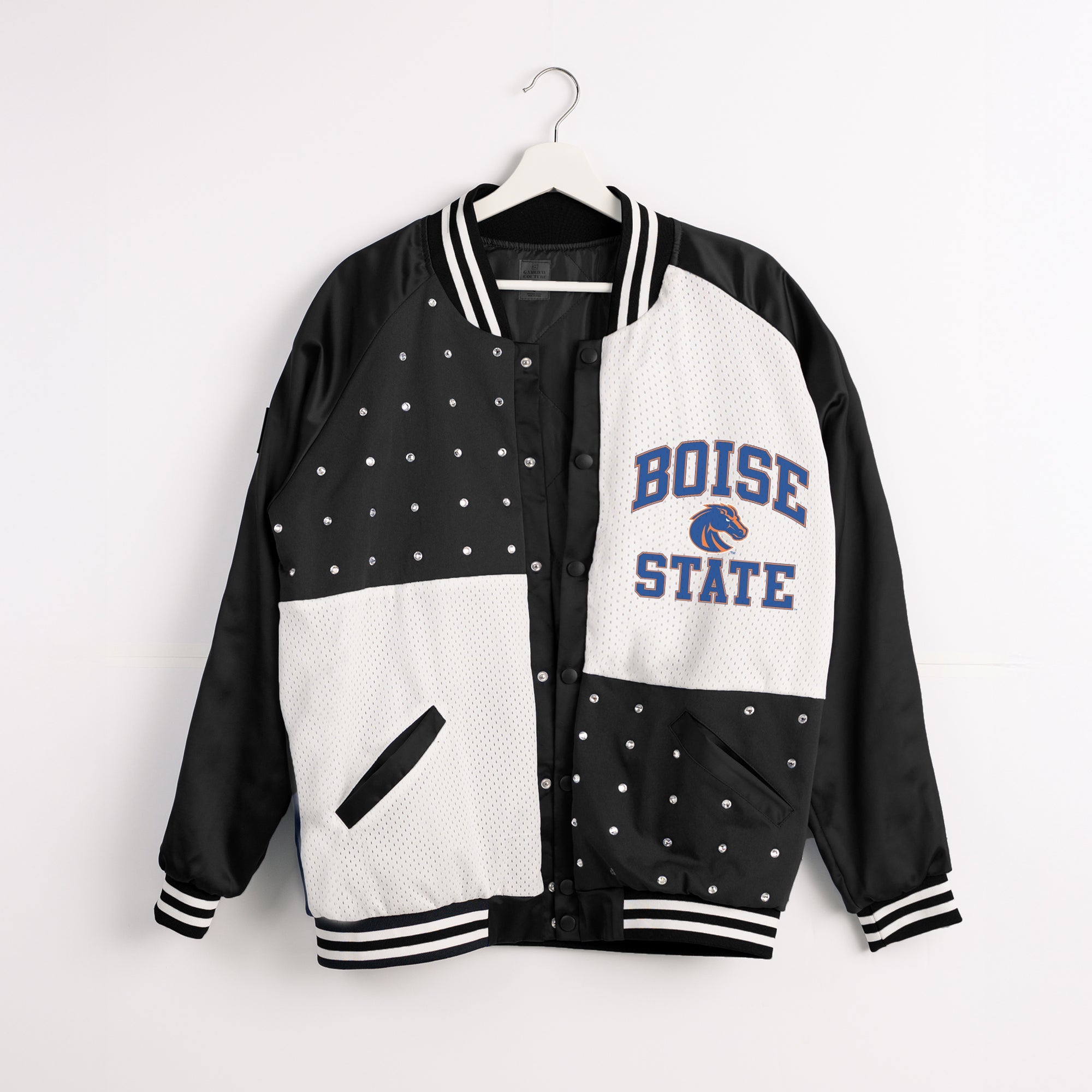 BOISE STATE BRONCOS REFINED RIVALRY THROWBACK VARSITY BOMBER JACKET