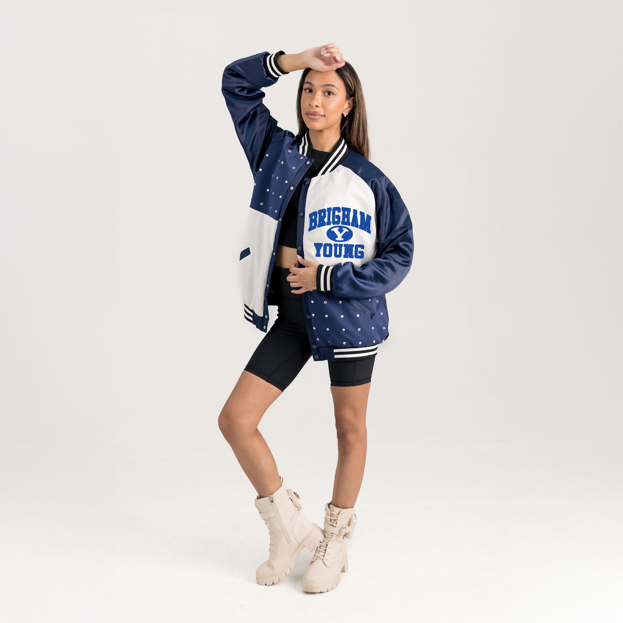 BYU COUGARS REFINED RIVALRY THROWBACK VARSITY BOMBER JACKET