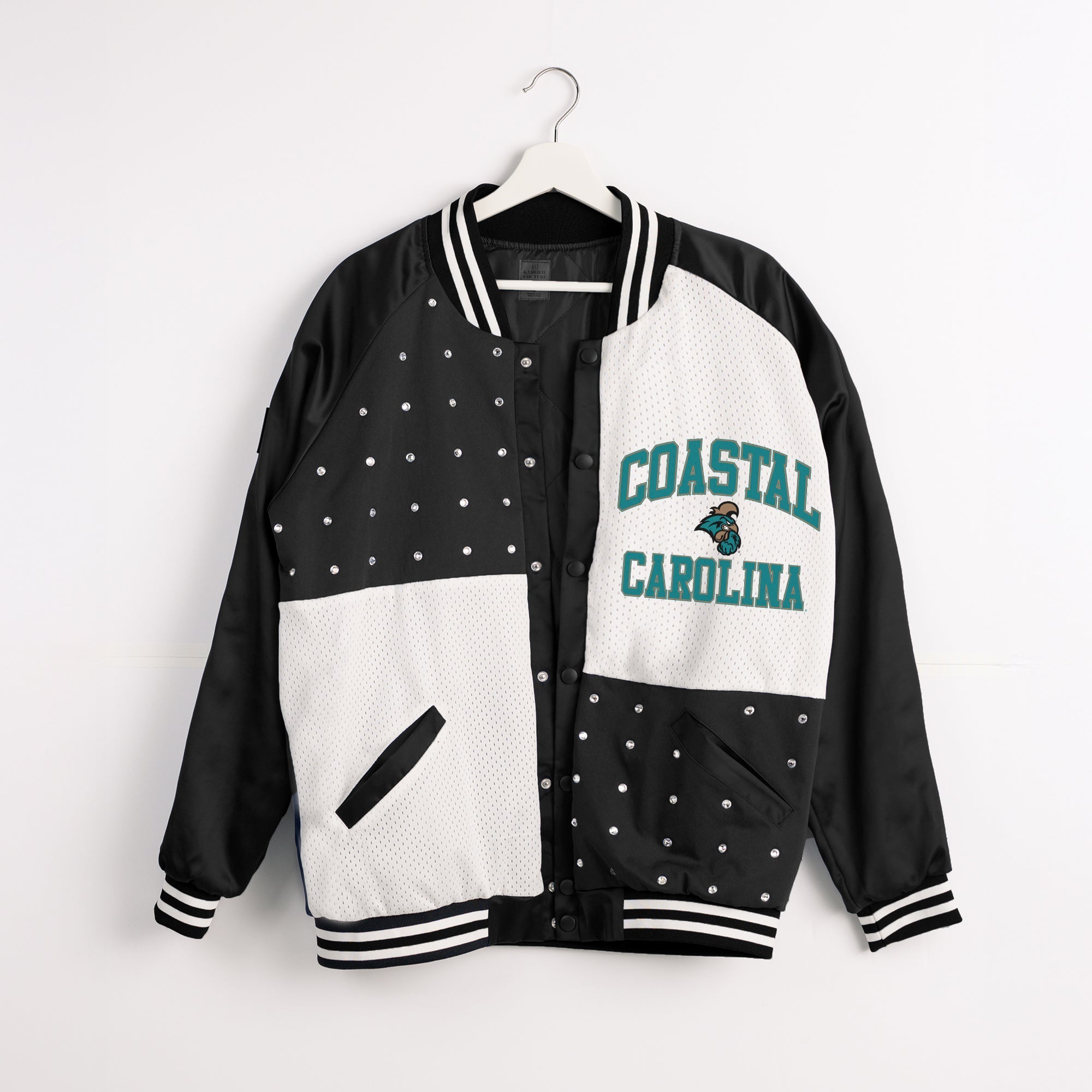 COASTAL CAROLINA CHANTICLEERS REFINED RIVALRY THROWBACK VARSITY BOMBER JACKET
