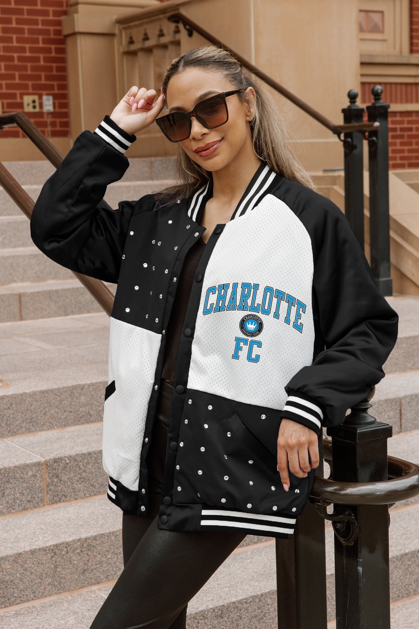 CHARLOTTE FC REFINED RIVALRY THROWBACK VARSITY BOMBER JACKET