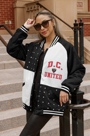 DC UNITED REFINED RIVALRY THROWBACK VARSITY BOMBER JACKET