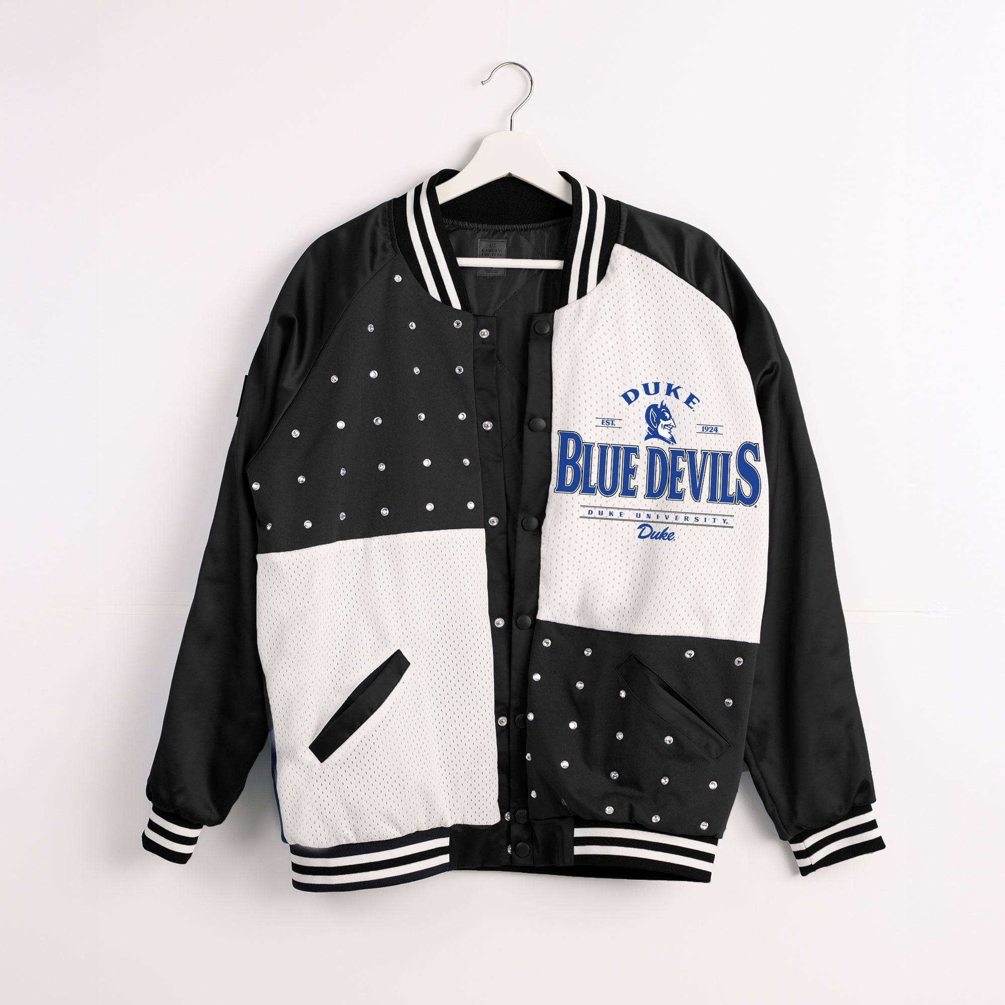 DUKE BLUE DEVILS INNER DRIVE THROWBACK VARSITY BOMBER JACKET