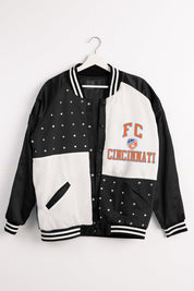 FC CINCINNATI REFINED RIVALRY THROWBACK VARSITY BOMBER JACKET