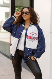 FRESNO STATE BULLDOGS INNER DRIVE THROWBACK VARSITY BOMBER JACKET
