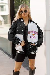 NORTHERN IOWA PANTHERS REFINED RIVALRY THROWBACK VARSITY BOMBER JACKET