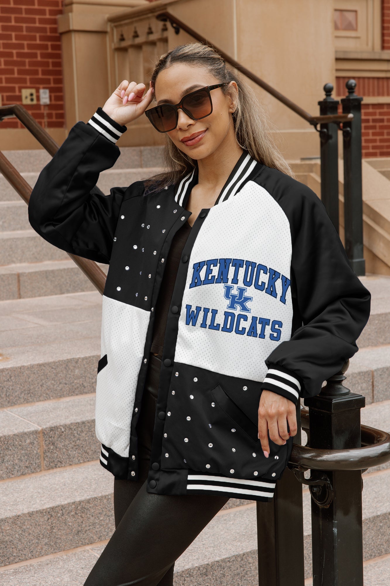 Black/White Kentucky Bomber Jacket | Gameday Couture - SOHO
