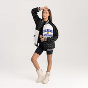 KANSAS JAYHAWKS REFINED RIVALRY THROWBACK VARSITY BOMBER JACKET