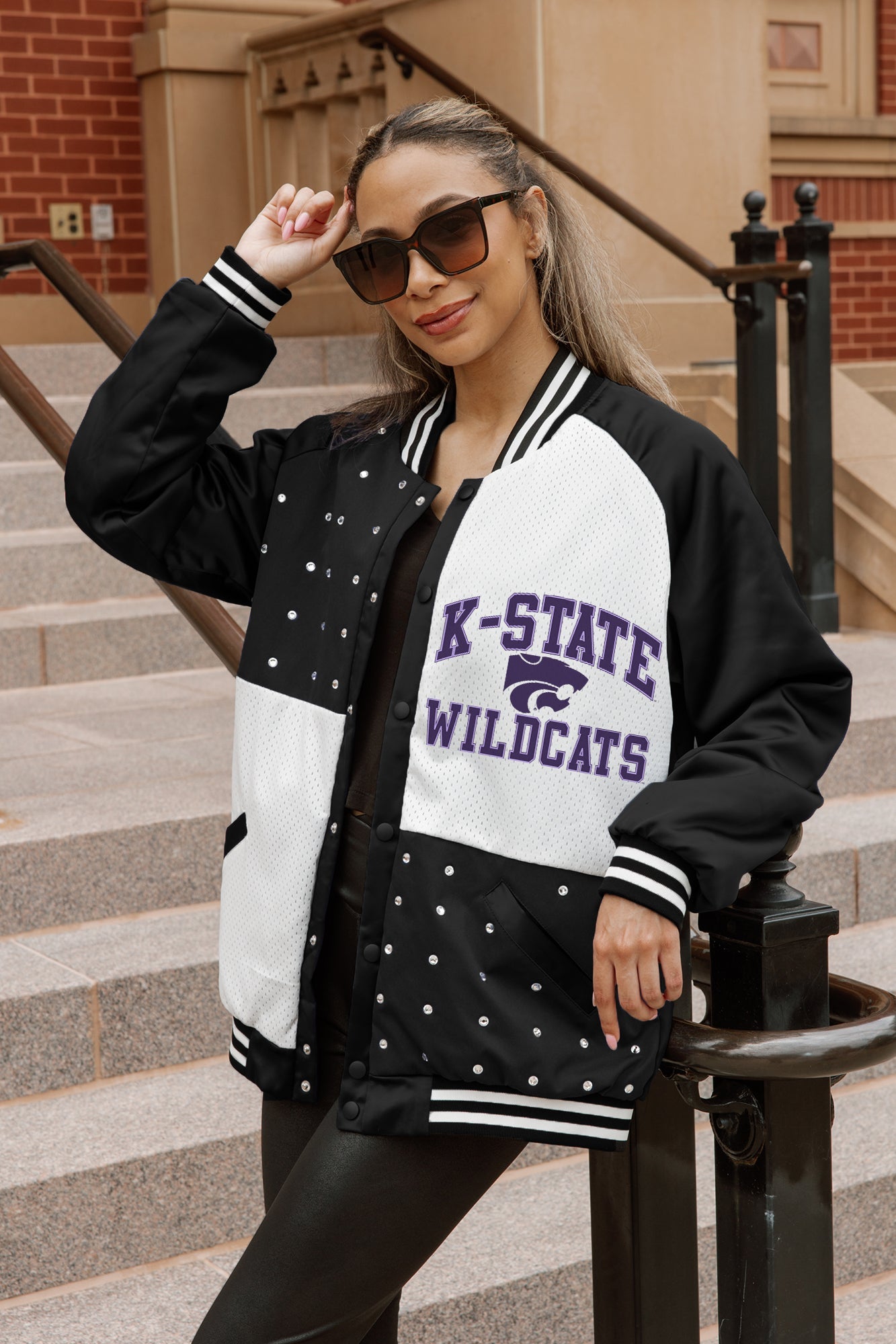 KANSAS STATE WILDCATS REFINED RIVALRY THROWBACK VARSITY BOMBER JACKET