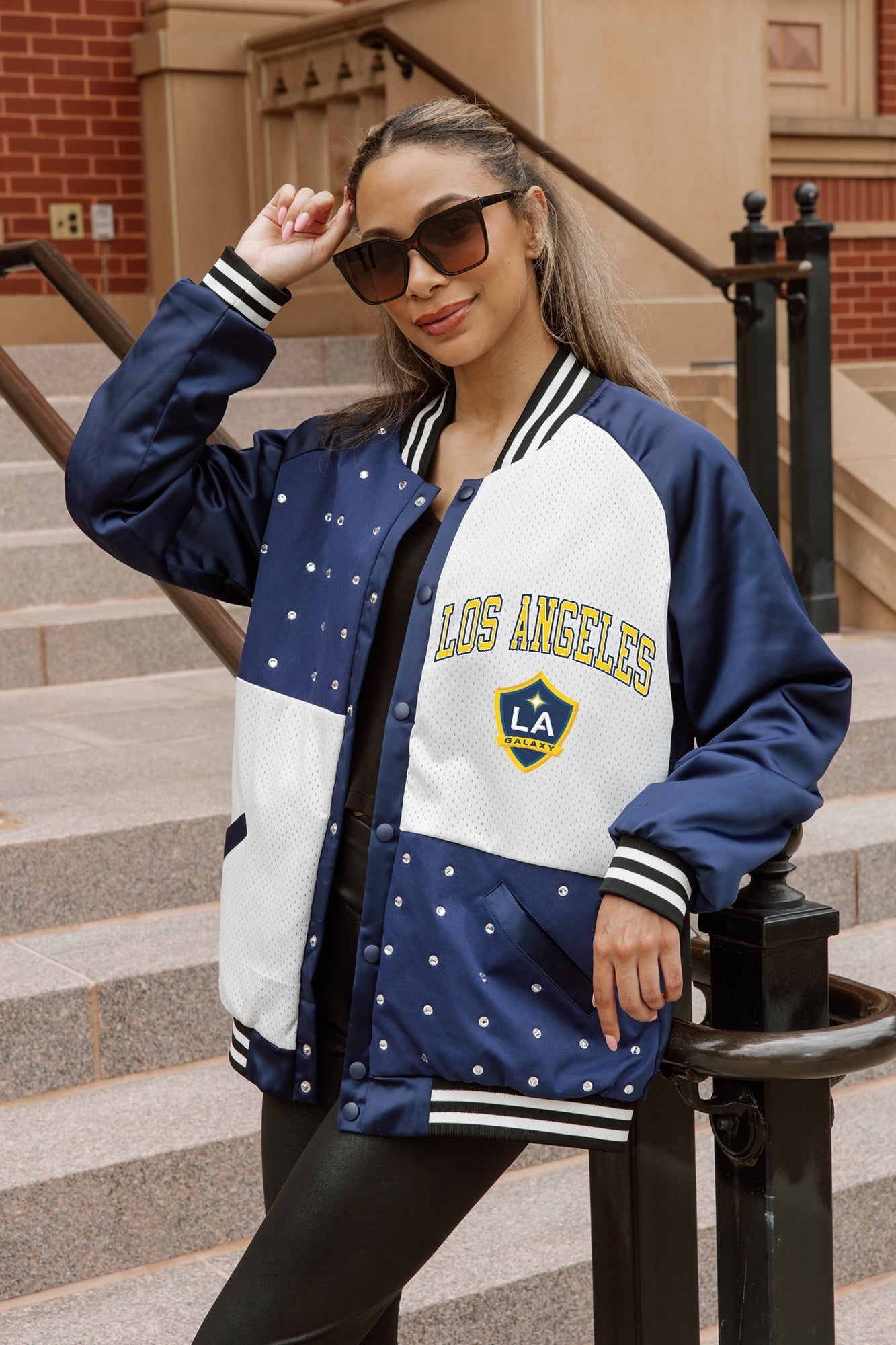 LOS ANGELES GALAXY REFINED RIVALRY THROWBACK VARSITY BOMBER JACKET