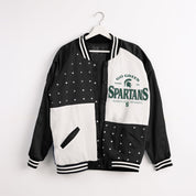 MICHIGAN STATE SPARTANS INNER DRIVE THROWBACK VARSITY BOMBER JACKET