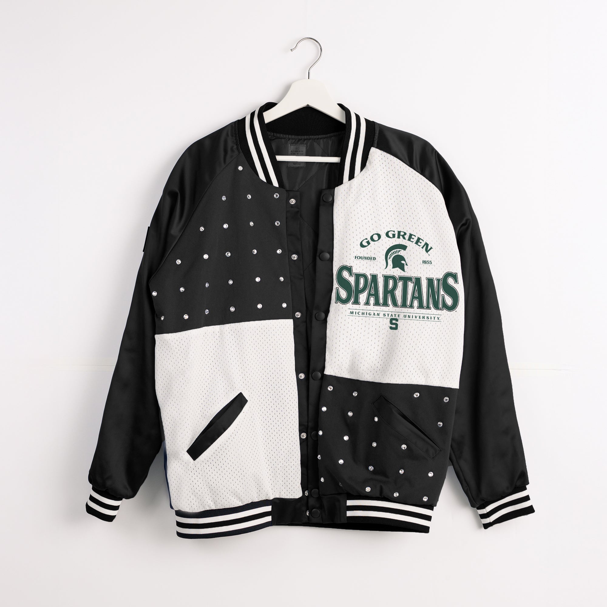 MICHIGAN STATE SPARTANS INNER DRIVE THROWBACK VARSITY BOMBER JACKET