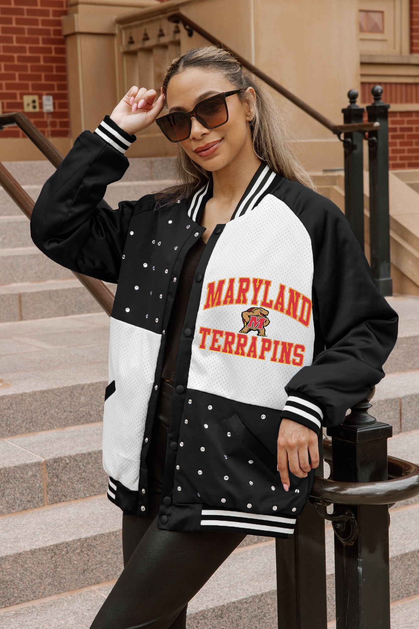 MARYLAND TERRAPINS REFINED RIVALRY THROWBACK VARSITY BOMBER JACKET