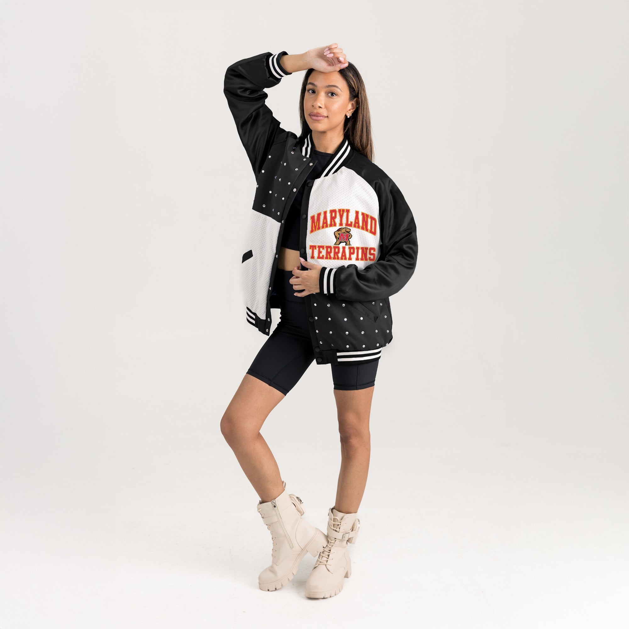MARYLAND TERRAPINS REFINED RIVALRY THROWBACK VARSITY BOMBER JACKET