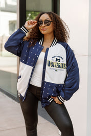 MICHIGAN WOLVERINES INNER DRIVE THROWBACK VARSITY BOMBER JACKET