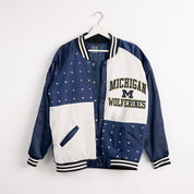 MICHIGAN WOLVERINES REFINED RIVALRY THROWBACK VARSITY BOMBER JACKET