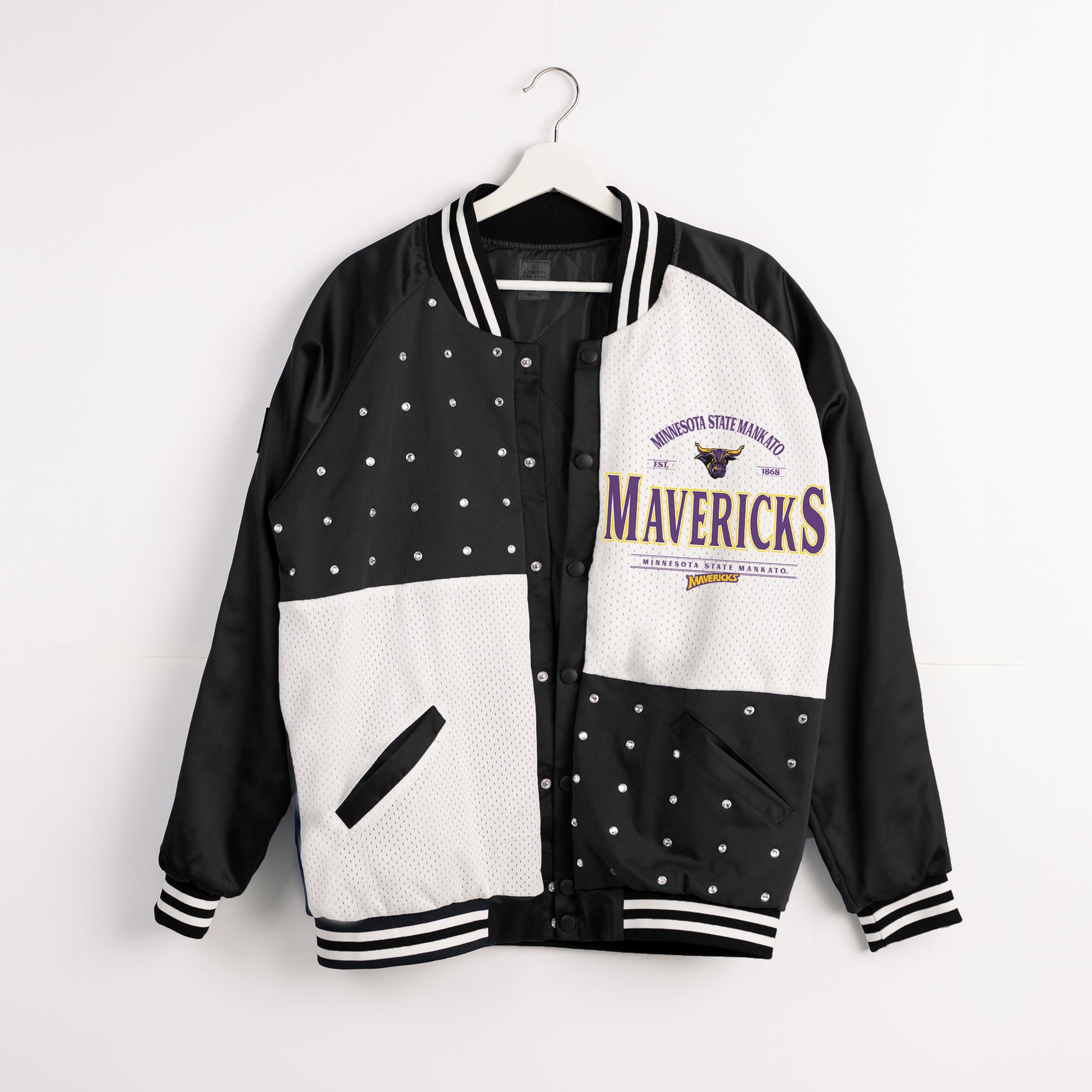 MINNESOTA STATE MANKATO MAVERICKS INNER DRIVE THROWBACK VARSITY BOMBER JACKET
