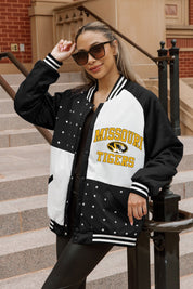 MISSOURI TIGERS REFINED RIVALRY THROWBACK VARSITY BOMBER JACKET