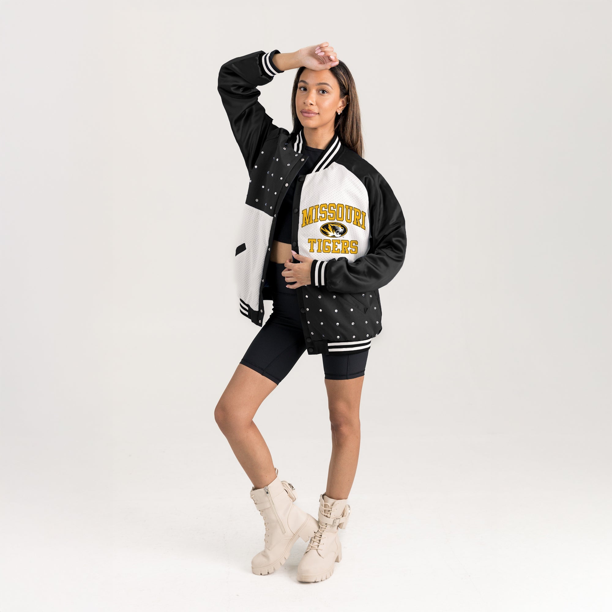 MISSOURI TIGERS REFINED RIVALRY THROWBACK VARSITY BOMBER JACKET