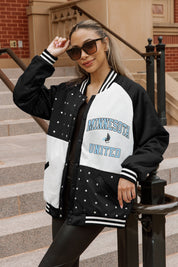 MINNESOTA UNITED REFINED RIVALRY THROWBACK VARSITY BOMBER JACKET