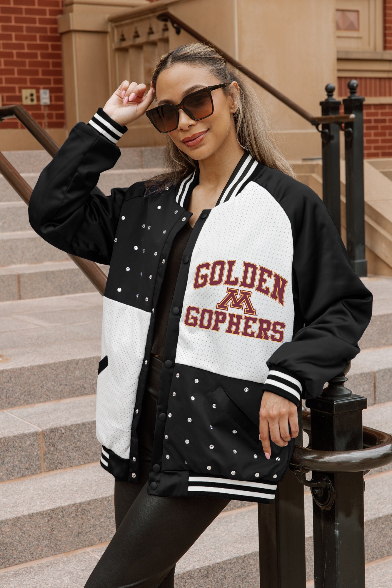 MINNESOTA GOLDEN GOPHERS REFINED RIVALRY THROWBACK VARSITY BOMBER JACKET