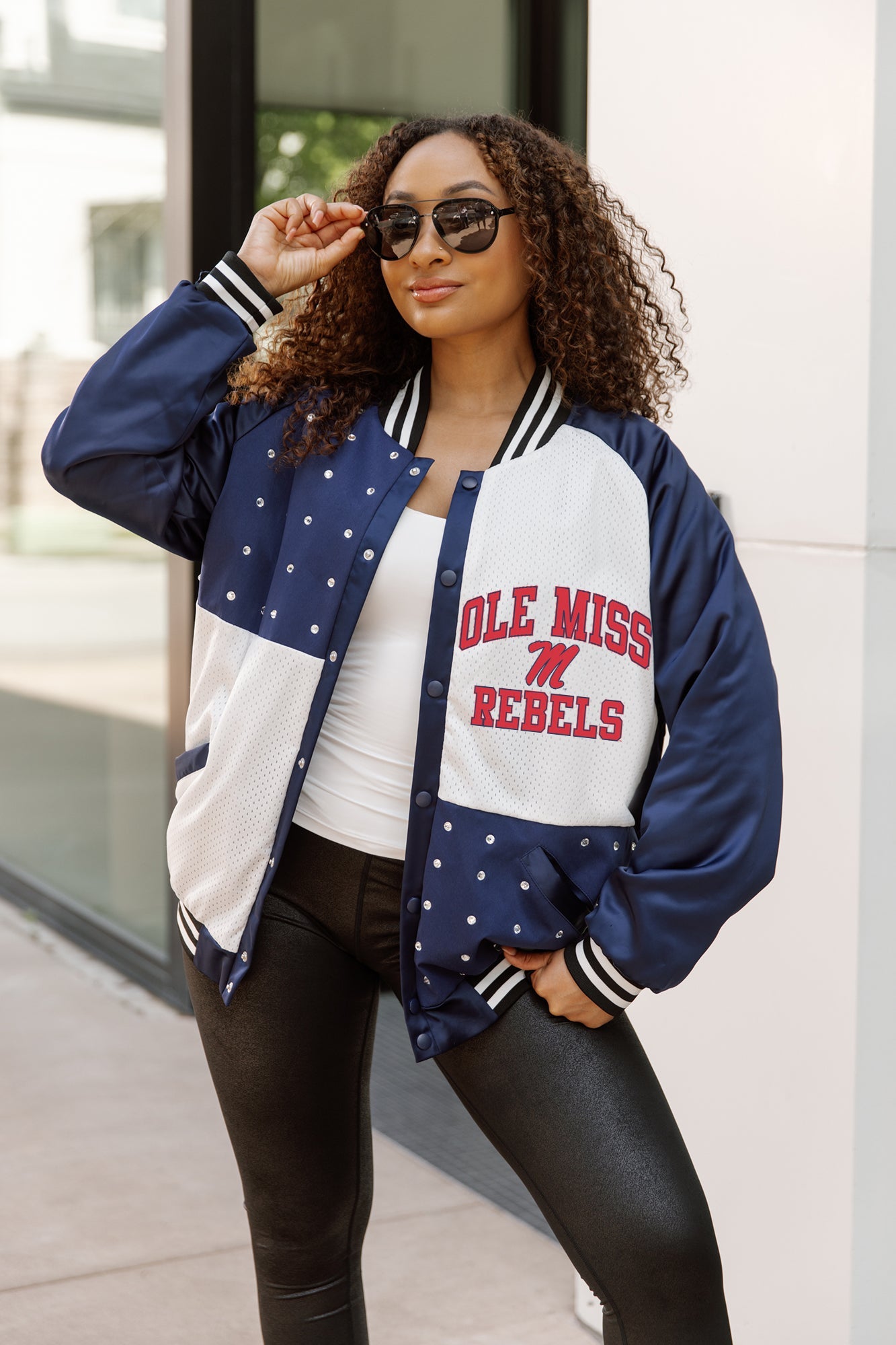 OLE MISS REBELS REFINED RIVALRY THROWBACK VARSITY BOMBER JACKET