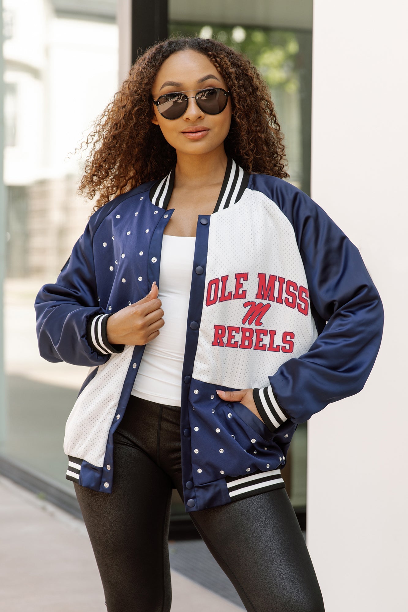 OLE MISS REBELS REFINED RIVALRY THROWBACK VARSITY BOMBER JACKET