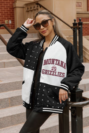 MONTANA GRIZZLIES REFINED RIVALRY THROWBACK VARSITY BOMBER JACKET