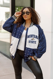 MONTANA STATE BOBCATS REFINED RIVALRY THROWBACK VARSITY BOMBER JACKET