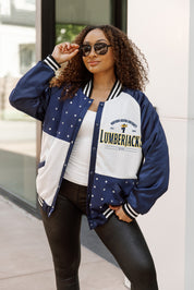 NORTHERN ARIZONA LUMBERJACKS INNER DRIVE THROWBACK VARSITY BOMBER JACKET
