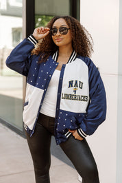 NORTHERN ARIZONA LUMBERJACKS REFINED RIVALRY THROWBACK VARSITY BOMBER JACKET