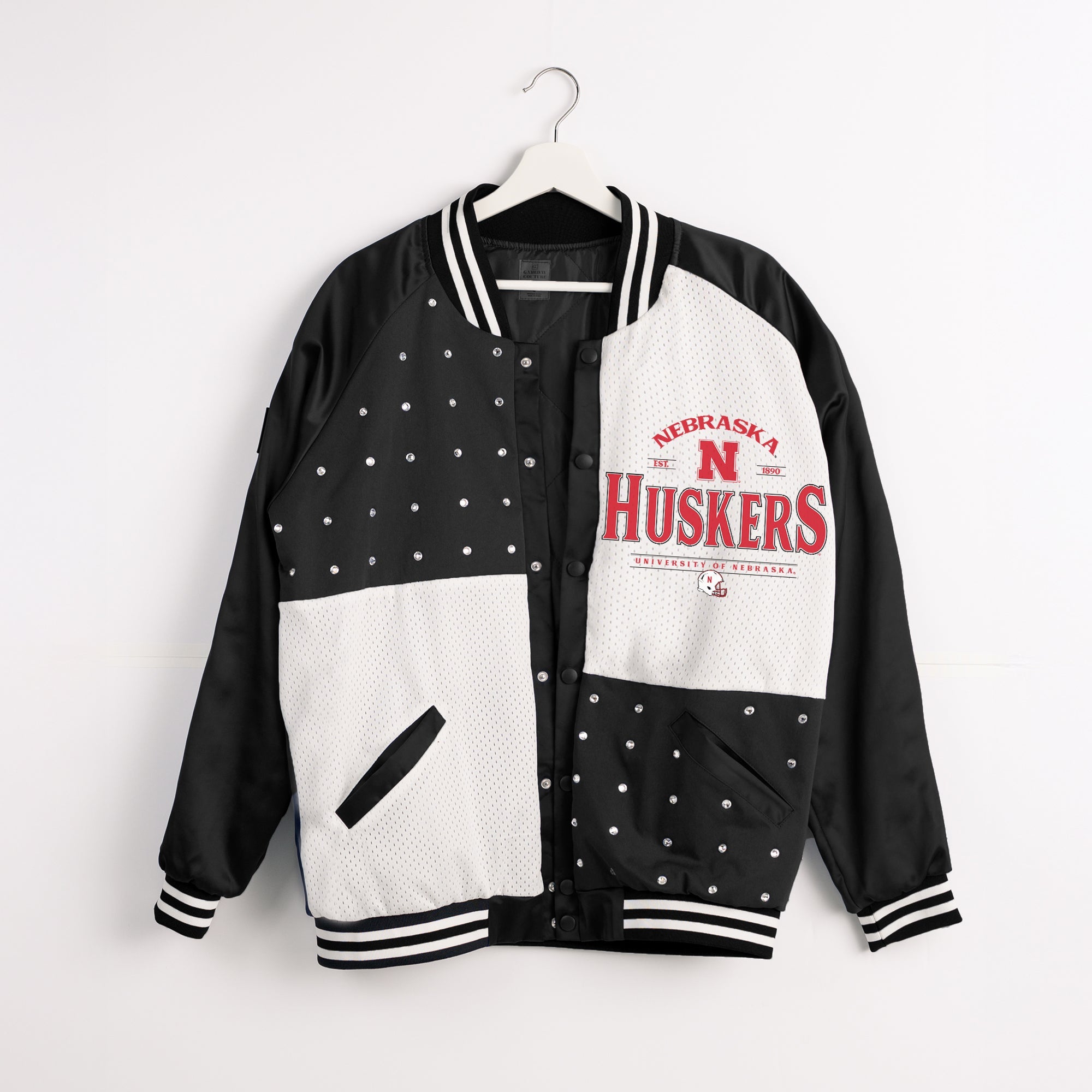 NEBRASKA CORNHUSKERS INNER DRIVE THROWBACK VARSITY BOMBER JACKET